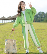 女童秋装薄款套装新款洋气中大童儿童春秋款女孩休闲运动