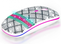 镶钻鼠标蓝牙双模无线充电鼠标笔记本电脑